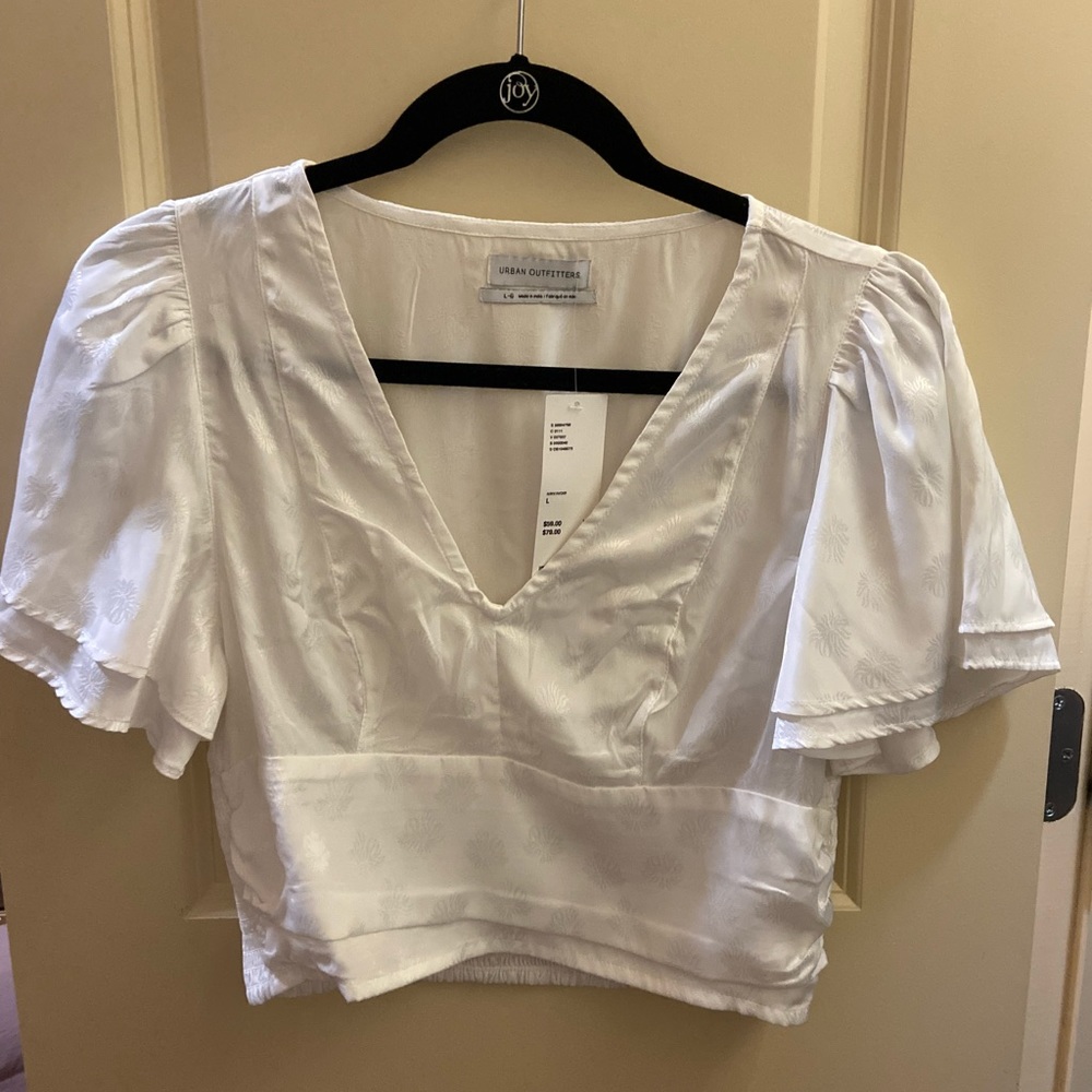 White cropped blouse